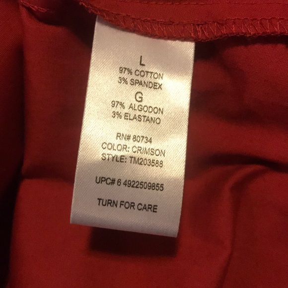 To the Max Crimson Button Down Career Blouse Large - Picture 7 of 7